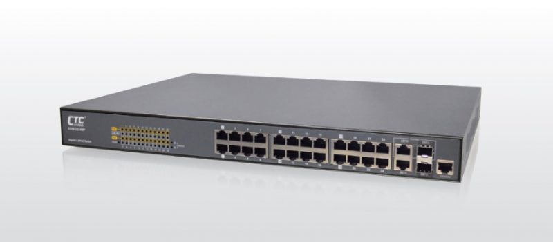 GSW-3224MP 24× GbE/RJ45 + 2× 1GbE Combo with 24× PoE+ (450W) L2+ Managed Switch